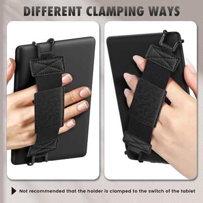 MoKo Soft Hand Strap for 6-8" Kindle eReaders Fire Tablet, Black Crosshair - color: Black Crosshair, style: Soft Pu Strap