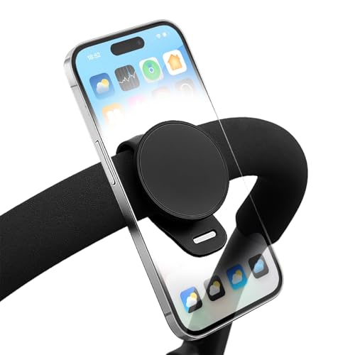 Stroller Phone Holder Universal Phone Holder for Stroller Strong magnetic phone holder with adjustable strap, stable and safe, compatible with fitness equipment, strollers, shopping carts, Black - color: Black