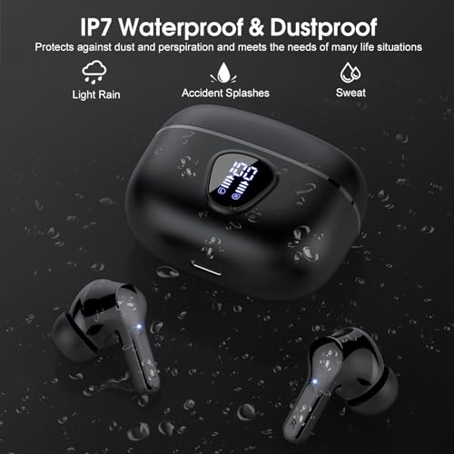 Wireless Earbuds, Bluetooth 5.4 Headphones HiFi Stereo, Bluetooth Earbuds - color: A-Black