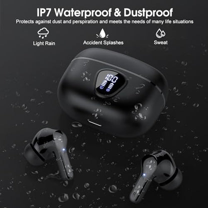 Wireless Earbuds, Bluetooth 5.4 Headphones HiFi Stereo, Bluetooth Earbuds - color: A-Black