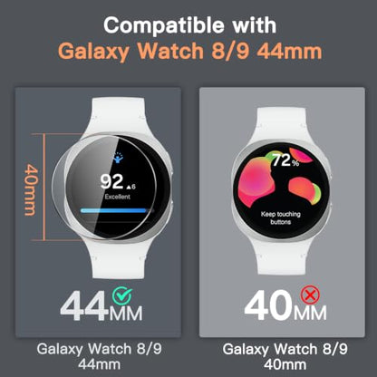 JETech Screen Protector for Samsung Galaxy Watch 9/8 44mm, 3-Pack | Tempered Glass Protection, HD Clear, Anti-Scratch Design - size: Galaxy Watch 9/8 44mm