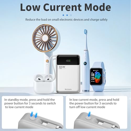 Hichain Laptop Power Bank 65W 20000mAh Portable Charger Silver - color: Silver