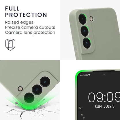 kwmobile Case Compatible with Samsung Galaxy S22 Case - Protective Slim TPU Phone Cover - Soft Matte Finish - Gray Green - color: gray green, size: Galaxy S22