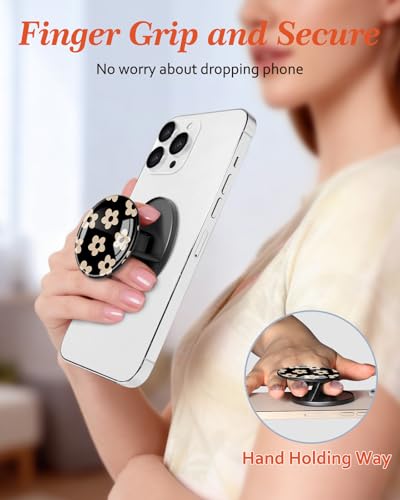 Magnetic Phone Grip, Cute Finger Grip Phone Stand, Small Flower - color: Small Flower