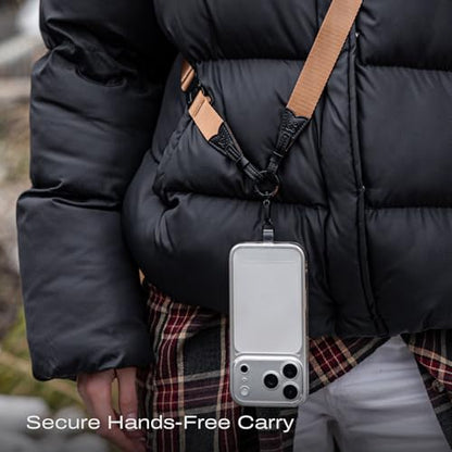 C Coiro Phone Lanyard Crossbody for iPhone, Samsung Universal Adjustable Clip and Go Phone Strap Hands Free Neck Lanyard - color: Brown