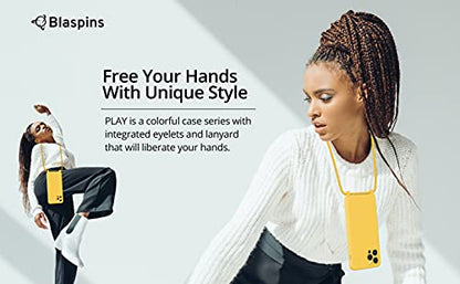 Crossbody Lanyard Strap Case for iPhone 14 Pro Max, Neck Cross Body, Adjustable Holder Removable, Drop Protection Shockproof, Hands-Free Silicone Case 6.7 inch, 150 cm Strap, iP14PM - Yellow - color: Yellow