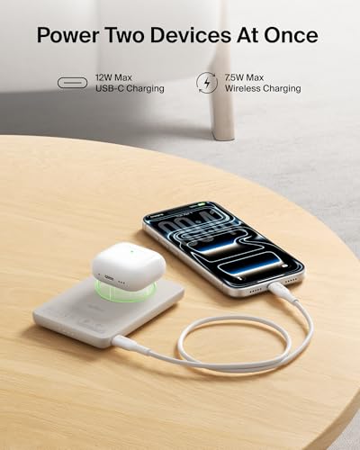 Belkin 5K 15W Qi2 MagSafe Power Bank with USB C Cable for iPhone 17 & More - color: Sand