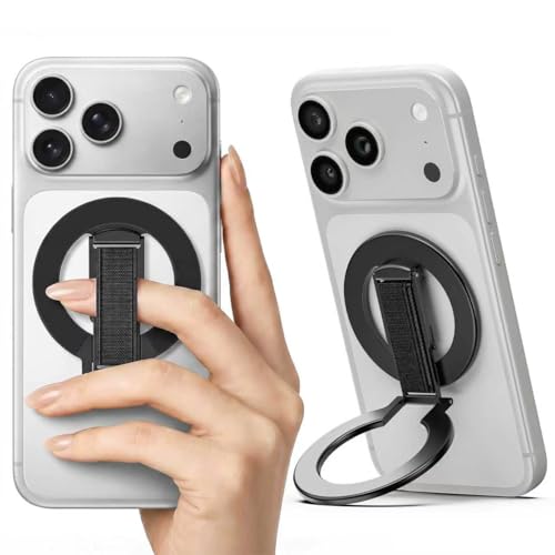 [2026 Upgraded] for MagSafe Phone Grip with Finger Strap - color: Black