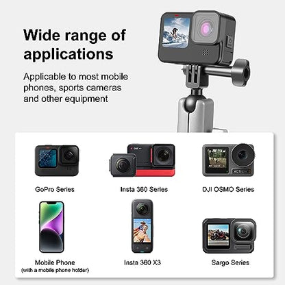 PULUZ Car Suction Cup Mount 360° Rotation Windshield & Window Camera Bracket for GoPro Hero 11 10 9 8 7 Insta360 X3 DJI Action Camera Accessories with Phone Holder with 1/4 Thread