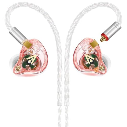 Audiovance Vibes 202 HiFi Wired Earbuds, IEM in-Ear Monitor Headphones - color: 4-Pink
