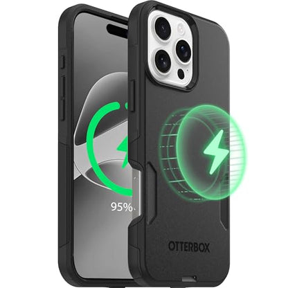 OtterBox iPhone 16 Pro Max – Commuter Series Slim MagSafe Case - Black | 3X Military Drop Protection - Dual-Layer Design - Pocket-Friendly - Raised Edges - Port Covers - Non-Retail Packaging - color: Black