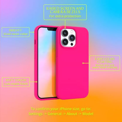 FELONY CASE – iPhone 13 Pro Case – Neon Pink Silicone Phone Cover, Liquid Silicone with Anti-Scratch Microfiber Lining, 360° Shockproof Protective Case for Apple iPhone 13 Pro - color: Neon Pink, size: iPhone 13 Pro