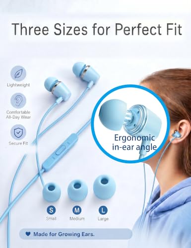 2-Pack Teens Wired Earbuds with Cases, 3.5mm School Headphones,Starry Beach - color: Starry Beach