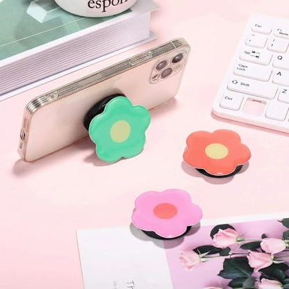 Weewooday 3 Pcs Phone Grip Holder Daisy Flower Collapsible Finger Phone Expand Holder Self Adhesive Cute 2D Grip Multi Functional Foldable Stand for Smartphone Cellphone Tablet Accessory, 3 Colors