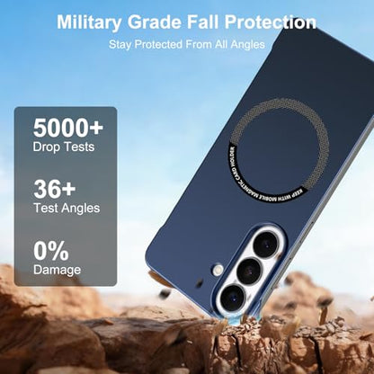 Frameless Slim Case for Samsung Galaxy S26, Silky Touch, Hard PC Matte Back, Exposed Sides Compatible with Mag-Safe, Anti-Scratch Shockproof Protective Cover for Samsung S26 5G (Blue) - color: Blue