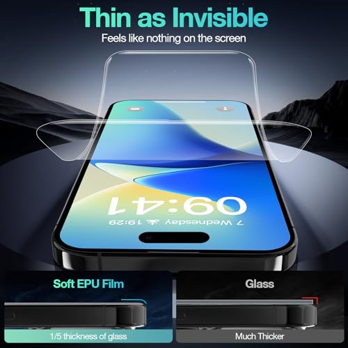 3 Pack Flexible Film Screen Protector for iPhone 16 Pro, Non-breakable Soft TPU Hydrogel Film for iPhone 16 Pro Screen Protector Film (NOT Glass) - size: iPhone 16 Pro