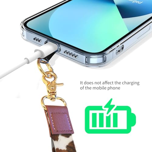 Cell Phone Lanyard Adjustable Crossbody Strap, Cute Phone Neck Wristlet Wrist Strap Patch for Keys Case Accessories - color: Retro Brown Cowhide