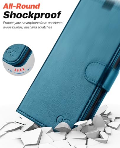 OCASE for iPhone Air Detachable Wallet Case with Card Holder, 2 in 1 PU Leather Flip Folio with RFID Blocking Stand Wrist Strap Shockproof Phone Cover 6.5 Inch 2025, Peacock Blue - color: Peacock Blue, size: iPhone Air
