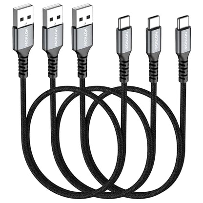 Short USB A to USB C Cable 1.5FT 3Pack, 18 inch USBC Cable 3A Fast Charging - color: Black, size: 1.5FT
