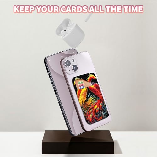 Phone Credit Card Holder Stick on, Cell Phone Pocket Self Adhesive Stretchy Stick on Wallet ID Credit Card Case Pouch Sleeve with Flap for All Smartphones, Flamingo Red - color: Flamingo Red