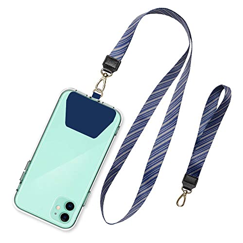 SHANSHUI Cell Phone Lanyard, Universal Phone Neck Strap Wirst Lanyard Leash for Smartphone Safety Tether System - Blue - color: Blue, size: 17inch