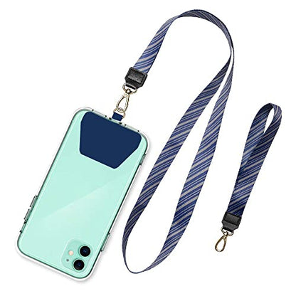 SHANSHUI Cell Phone Lanyard, Universal Phone Neck Strap Wirst Lanyard Leash for Smartphone Safety Tether System - Blue - color: Blue, size: 17inch