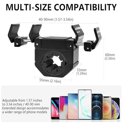 Bike Handlebar Mounts for 4.5-7.1 Phones (Black) - color: Black