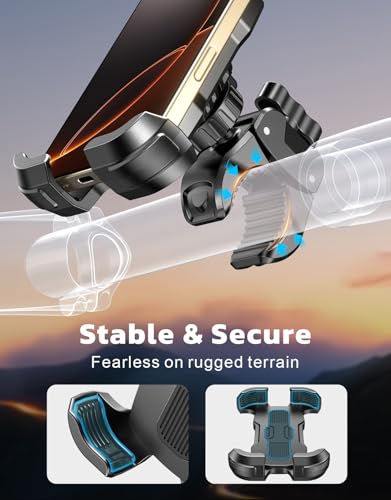 Bike Phone Holder Motorcycle Mount, [1s Quick Lock] Handlebar Clamp