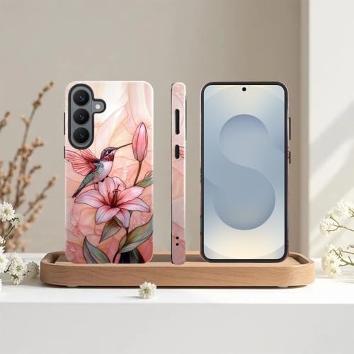 Compatible with Samsung Galaxy S26 Case,Glossy Case All-Round Protection Shockproof Anti-Scratches TPU Cover,Cases for Man Woman-Blooming Pink Rose Bird - color: Blooming Pink Rose Bird, size: Galaxy S26