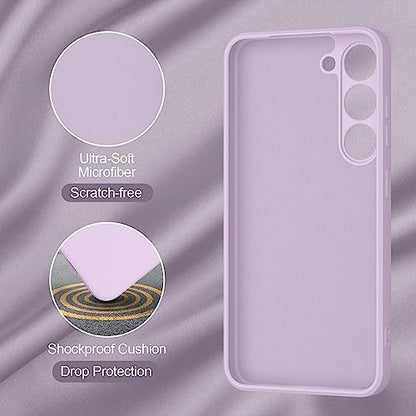 Vanjua Case for Samsung Galaxy S23 (Only), Stylish Liquid Silicone Slim Full-Body Protective Cover Compatible with Samsung Galaxy S23 5G 6.1 Inch Phone Case (Violet) - color: Violet
