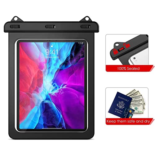 Universal iPad Waterproof Case, Waterproof Dry Bag Pouch for iPad Pro 12.9" 6/5/4/3 iPad Pro 11" / 10.5", iPad Air 5/4 10.9" 2022/2020, Galaxy Tab S8/S7, Android Tablet Up to 12.9 inch - size: Tablets up to 12.9 inch