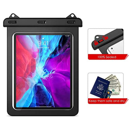 Universal iPad Waterproof Case, Waterproof Dry Bag Pouch for iPad Pro 12.9" 6/5/4/3 iPad Pro 11" / 10.5", iPad Air 5/4 10.9" 2022/2020, Galaxy Tab S8/S7, Android Tablet Up to 12.9 inch - size: Tablets up to 12.9 inch