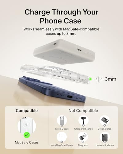 Belkin 10000mAh Qi2 15W Slim Magnetic Power Bank with USB C Cable - color: Sand