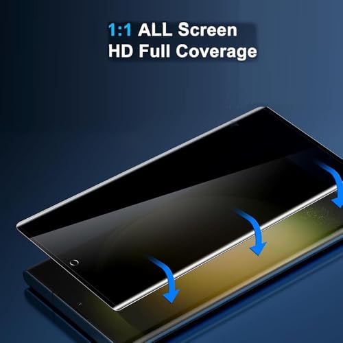 Privacy Screen Protector for Samsung Galaxy S23 Ultra 6.8 in, Anti-Spy Tempered Glass Film, Bubble-Free, Easy Install, 3 Pack - size: Galaxy S23 Ultra