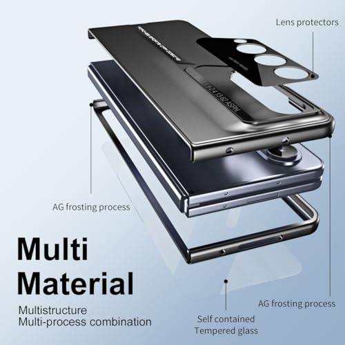 Smartphone Flip Cover for Samsung Galaxy Z Fold 4 Case with S Pen, with Screen Protector Case, PC Shockproof Bumper Case Full Coverage Protective Cover for Galaxy Z Fold 4(Gray) - color: Gray