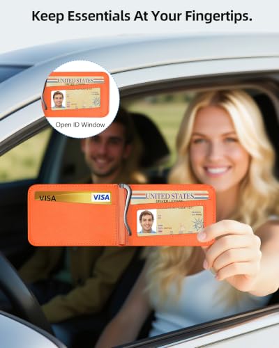 ExtreLife for MagSafe Wallet with Money Clip, ID Window & 8 Card Holder - color: Cosmic Orange