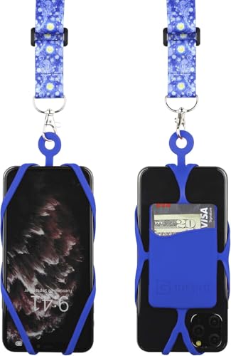 Gear Beast Cell Phone Lanyard - Universal Mobile Phone Lanyard with Case Holder, Card Pocket, Soft Neck Strap, and Adjustable Clip - Compatible with iPhone, Galaxy & Most Smartphones - Starry Night ﻿ - color: Starry Night