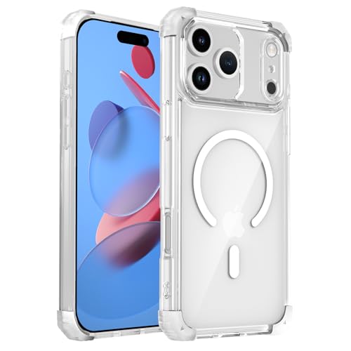 Magnetic Clear Case for iPhone 17 Pro Max Case Crystal Clear, [Anti-Yellowing][Military-Grade Protection], Shockproof Protective Bumper Cute Transparent Slim, Compatible with MagSafe, Clear White - color: Clear, size: for iPhone 17 Pro Max