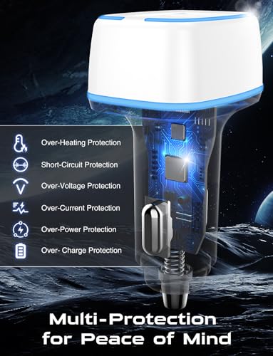 Hzevn USB C Car Charger, 3 Port PD Super Mini Cigarette Lighter Adapter, 2Pack USB-C & A Fast Car Charging for iPhone 16/15 Pro Max, Galaxy S25/S24, iPad, Pixel, Android Phones,White - color: White
