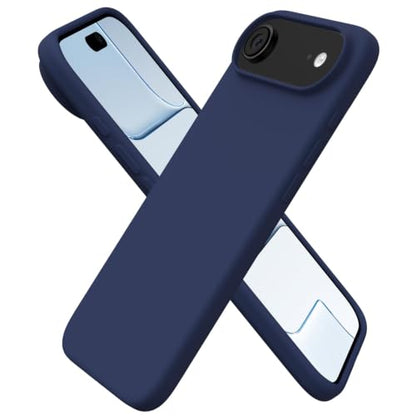 ORNARTO for iPhone Air Case 6.5", Slim Liquid Silicone 3 Layers Soft Gel Rubber Shockproof Protective Cover with Anti-Scratch Microfiber Lining-Navy Blue - color: Navy Blue