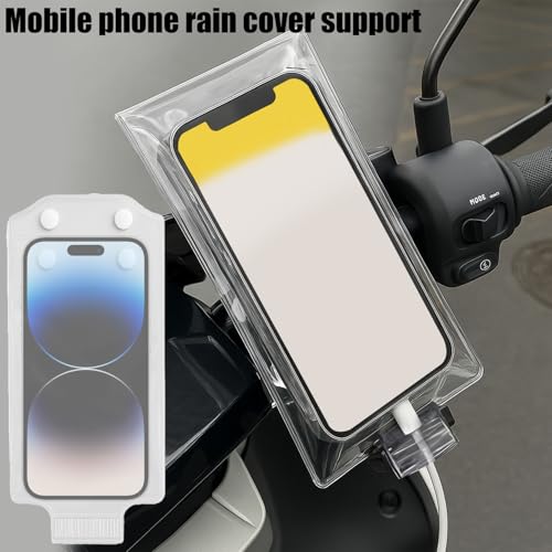 1pcs Universal Transparent Mobile Phone Waterproof Bag Touch Screen Outdoor Riding Rainproof Mobile Phone Protection Case - color: Transparent-A