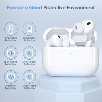 Replacement Wireless Charging Case Compatible with AirPods Pro 3 USB-C | 450mAh Wireless Charger Case with Bluetooth Pairing Sync Button, 15-Min Fast Charging, USB-C & Wireless Charging, No Earbuds. - size: 2.38"(Pro 3rd）