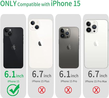 JJGoo Compatible with iPhone 15 Case Glitter, Clear Transparent Soft TPU Sparkle Anti-Scratch Shockproof Protective Phone Bumper, Women Girls Slim Bling Sparkly Phone Case, Translucent Black - color: Black, size: for iPhone 15