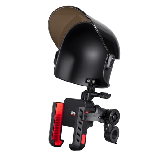 KEMIMOTO Motorcycle Phone Mount with Sun Hat, Fit for Bike, ATV, Scooter