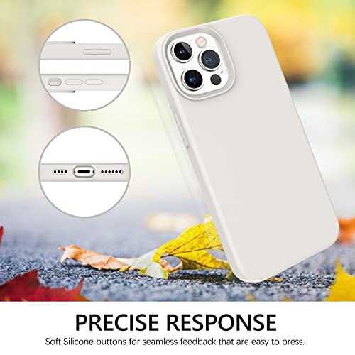 GUAGUA Compatible with iPhone 13 Pro Max Case 6.7 Inch Liquid Silicone Soft Gel Rubber Slim Microfiber Lining Cushion Texture Cover Shockproof Protective Phone Case for iPhone 13 Pro Max, Stone - color: Stone, size: iPhone 13 Pro Max
