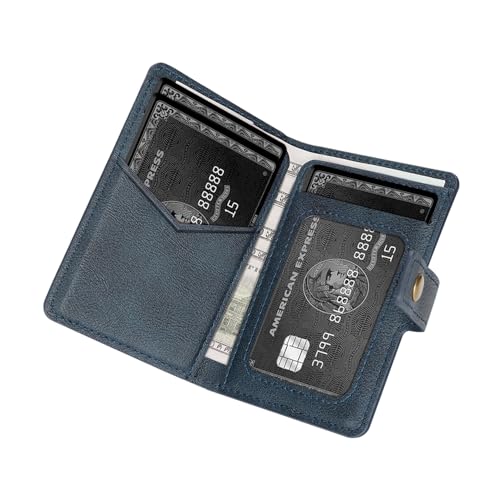 Ultra-Thin Magnetic Wallet and Card Holder (Blue) | Compatible with All Magnetic Protective Case,Premium PU leather, stand function, 6 card slots; Fits iPhone17/16/15/14series - color: Blue