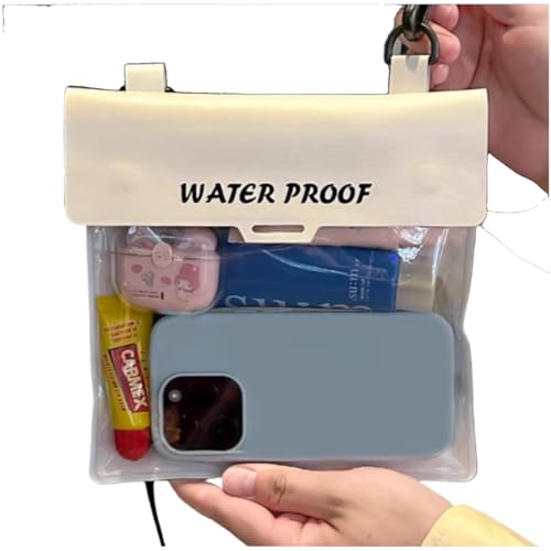 Waterproof Phone Pouch for Swimming Touch Screen Compatible Large Capacity Dry Bag for Beach Pool Floating Cruise Ship (White) - color: White