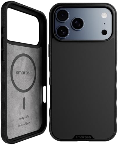 Smartish iPhone 17 Pro Max MagSafe Case, Gripmunk, Slim Grip Case, Black | Thin, Grippy & Protective, Magnetic with Microfiber-Lined Interior, Drop-Tested from 6 Feet, Raised Edges for Screen & Camera - color: Black Tie Affair (MagSafe), size: iPhone 17 P