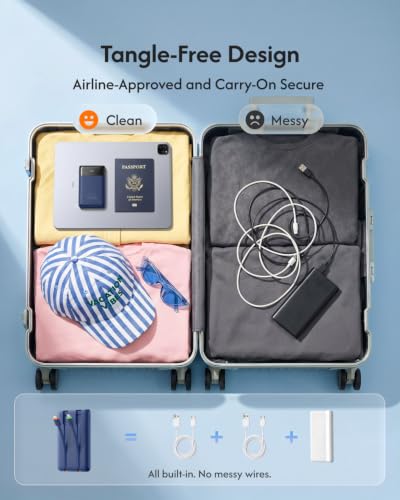 VEGER 10000mAh 0.4lb Fast Charging Portable Charger with Built-in Cables - color: Navy Blue