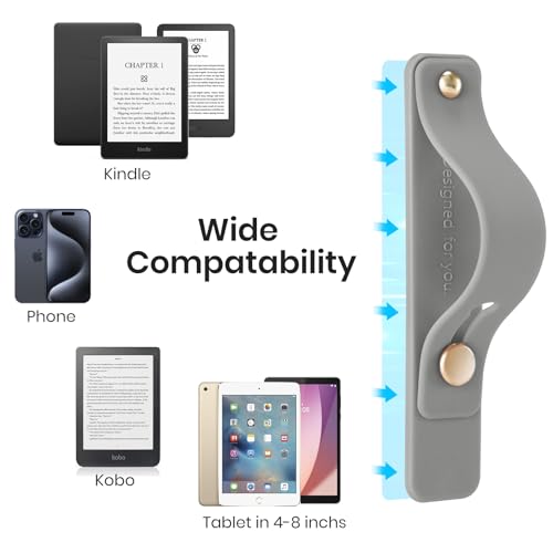 CoBak Hand Strap Holder for Kindle/Tablet - Lightweight TPU - color: Grayness